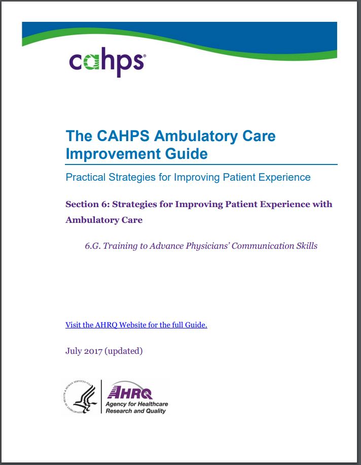 cover image for Section 6g: Training To Advance Physicians' Communication Skills
