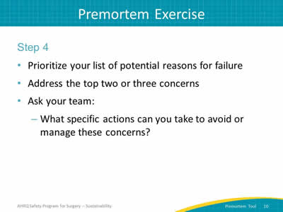 Premortem Exercise