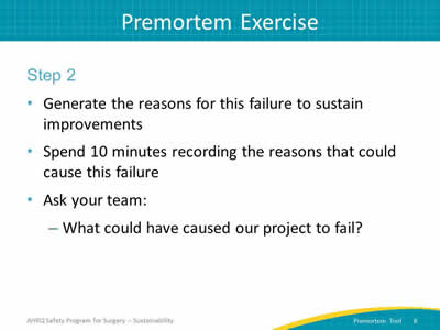 Premortem Exercise